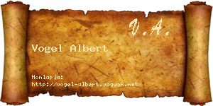 Vogel Albert névjegykártya