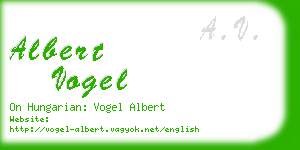 albert vogel business card